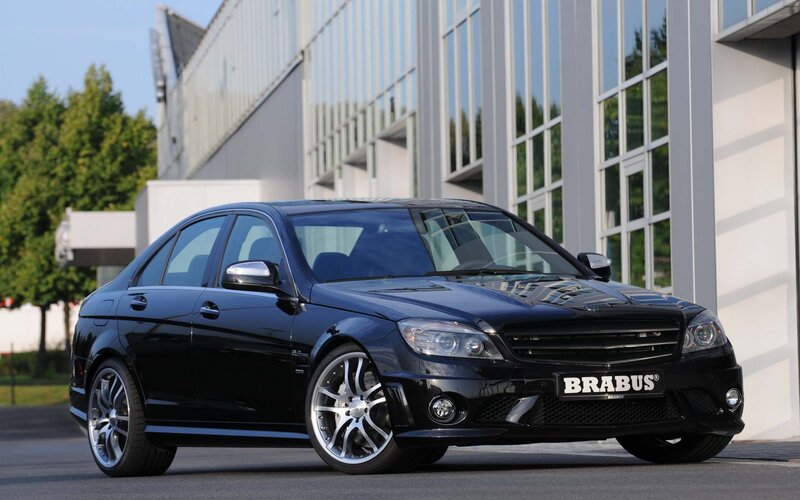 Black Brabus Car — Neutral, Afternoon, Photograph, Building, Trees