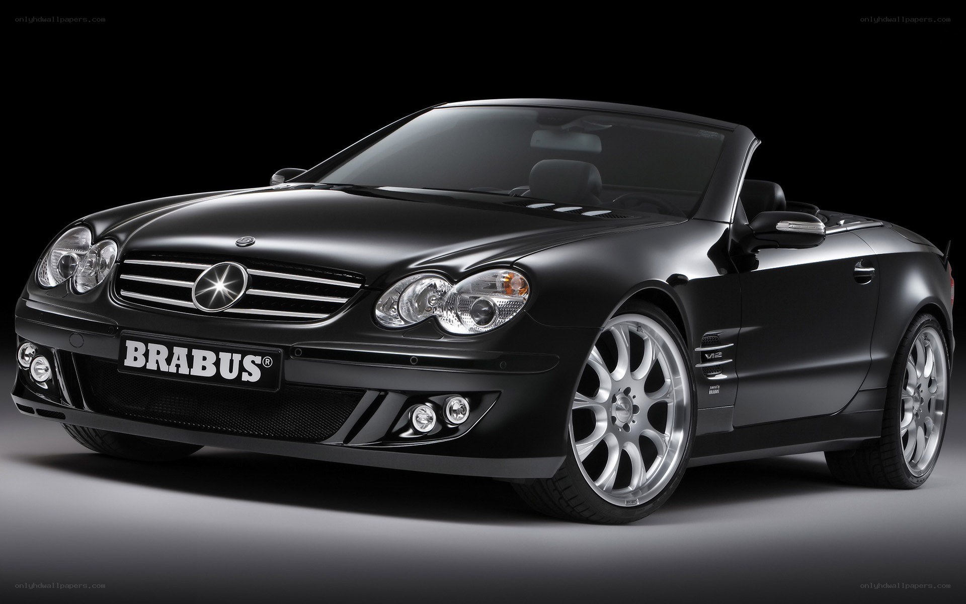 Black Brabus convertible car