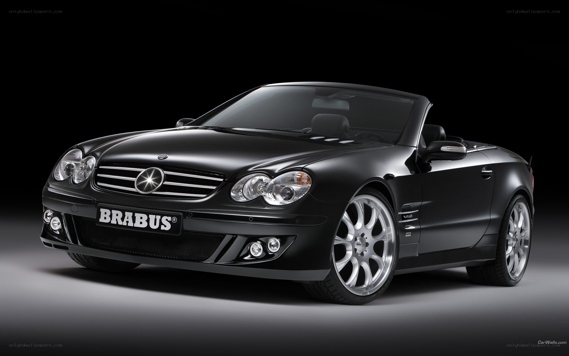 Black Brabus convertible car