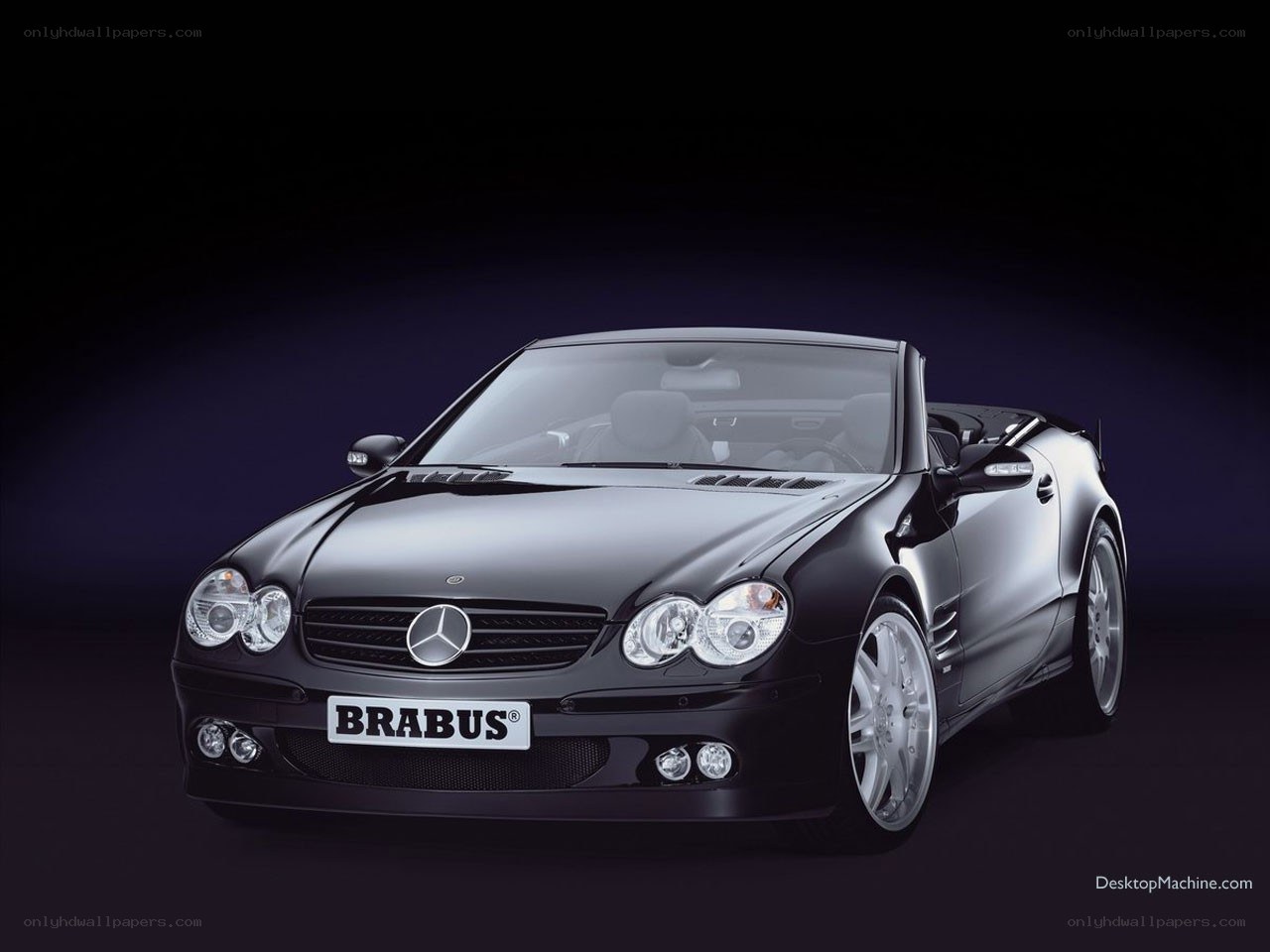 Black Brabus convertible car