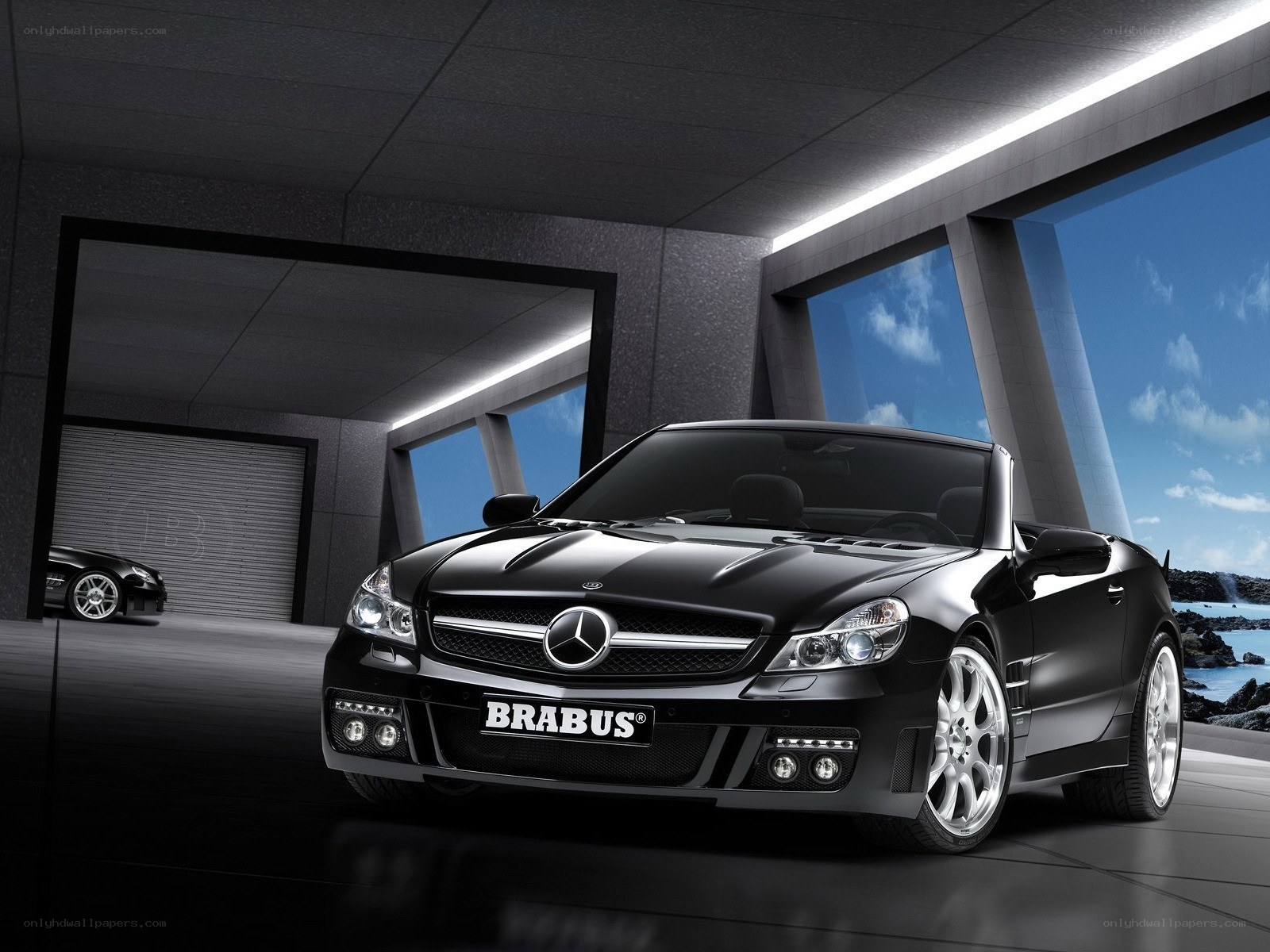 Black Brabus convertible car