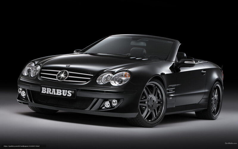 Black Brabus convertible car