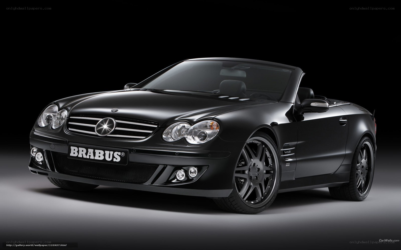 Black Brabus convertible car