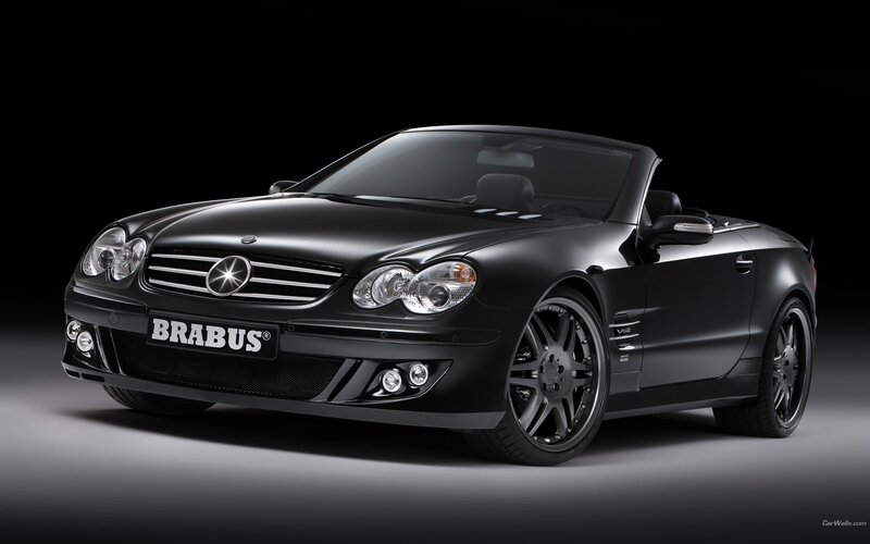Black Brabus Convertible — Dramatic, Photograph, Car, Wheels, Gray