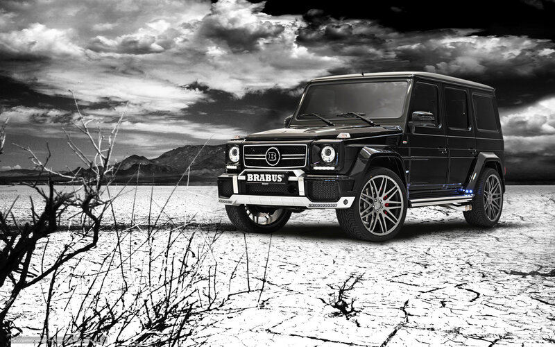Black Brabus G-Wagon in desert