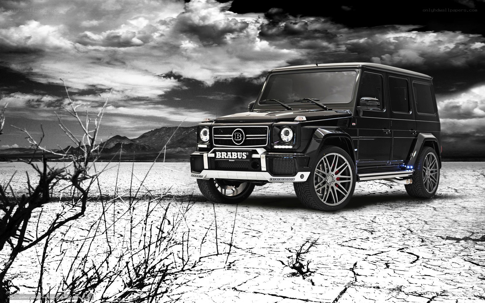 Black Brabus G-Wagon in desert