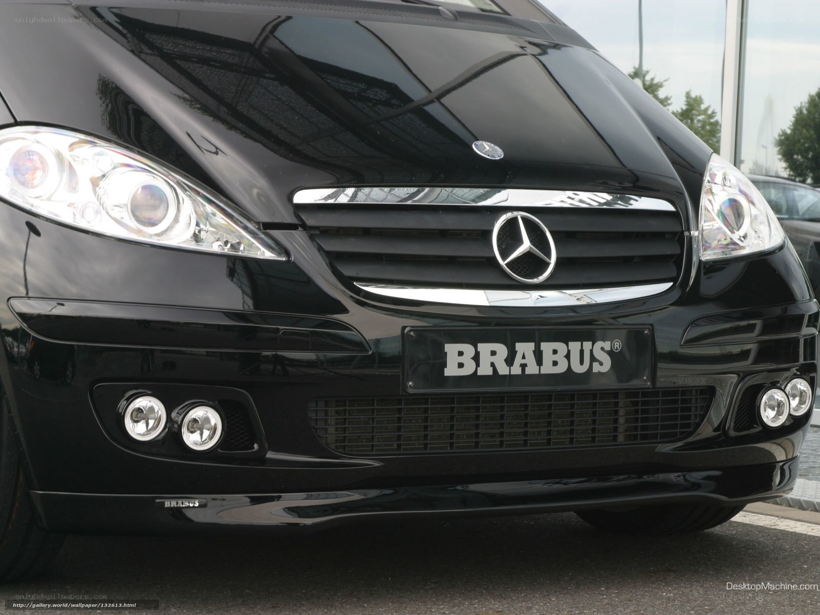 Black Brabus Mercedes-Benz front view