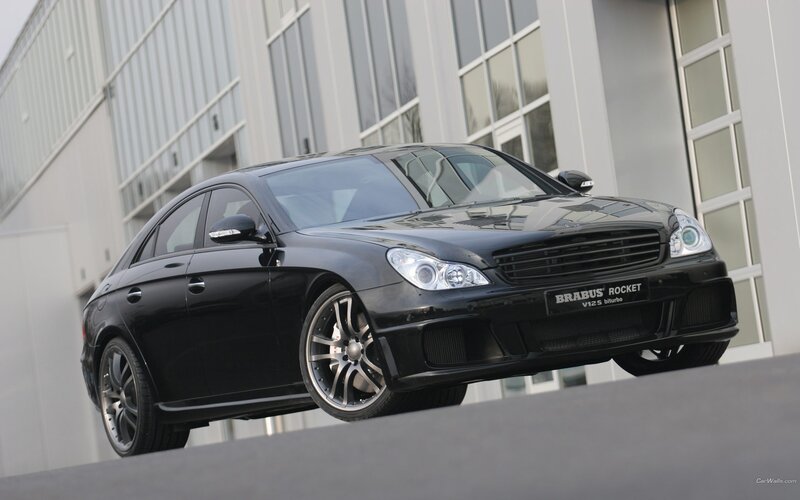 Black Brabus Rocket Car — Dramatic, Photograph, Building