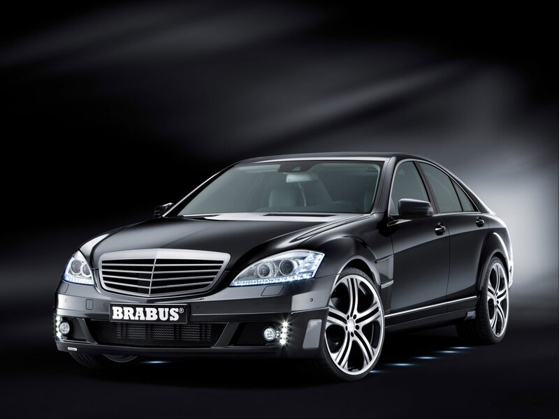Black Brabus Sedan — Dramatic, Photograph, Car, Headlights, Wheels