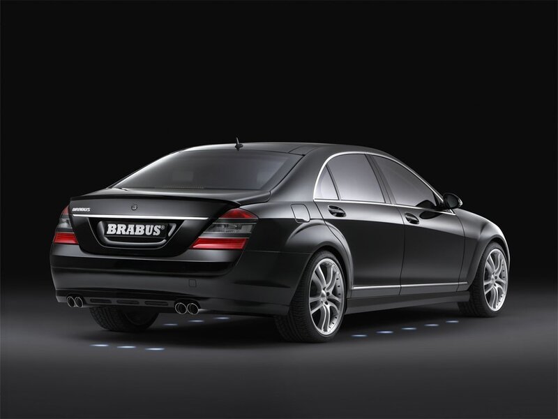 black brabus sedan rear view