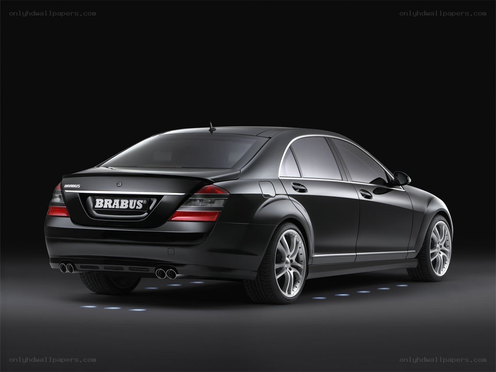 black brabus sedan rear view