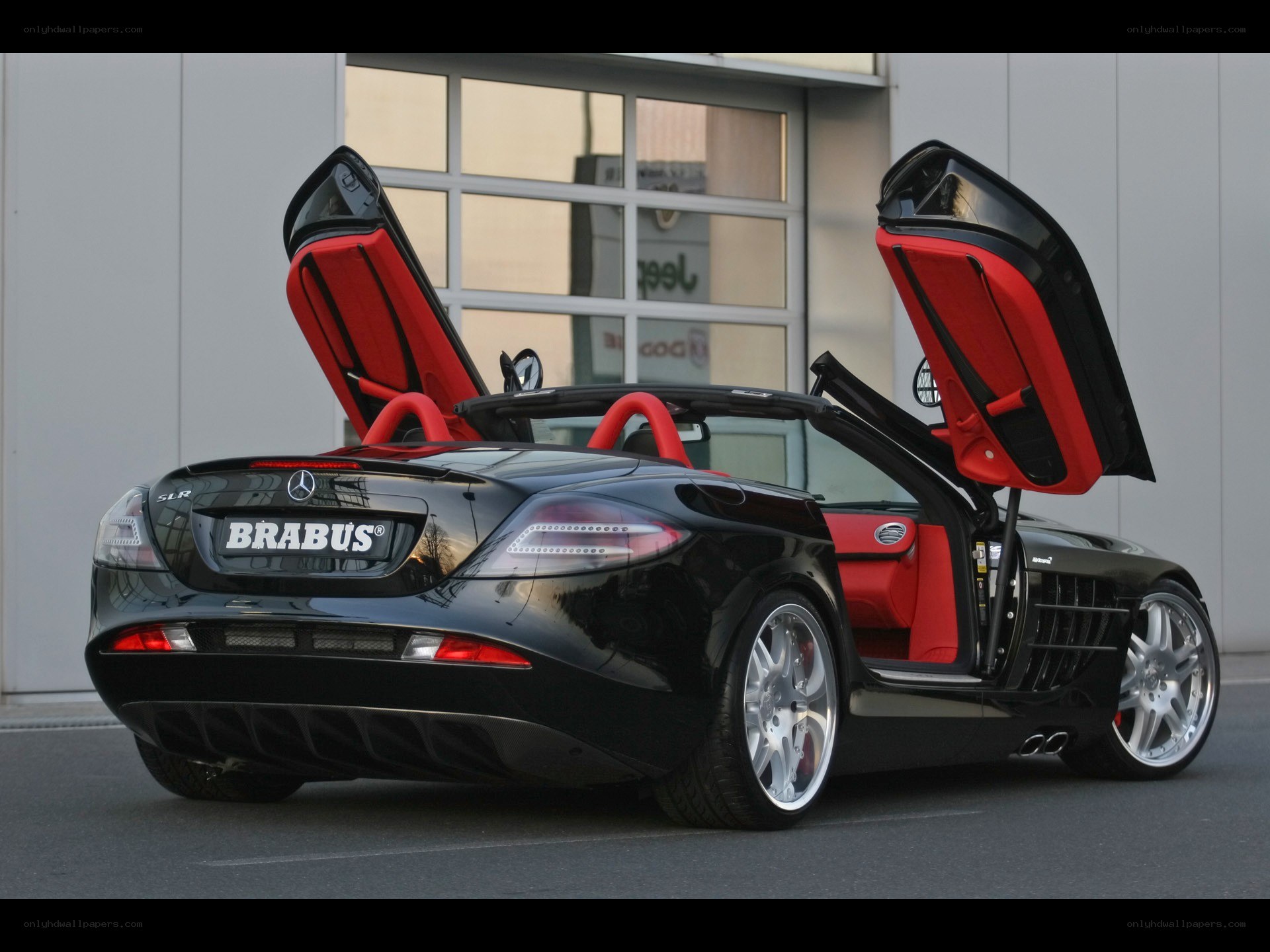 Black Brabus SLR with open doors
