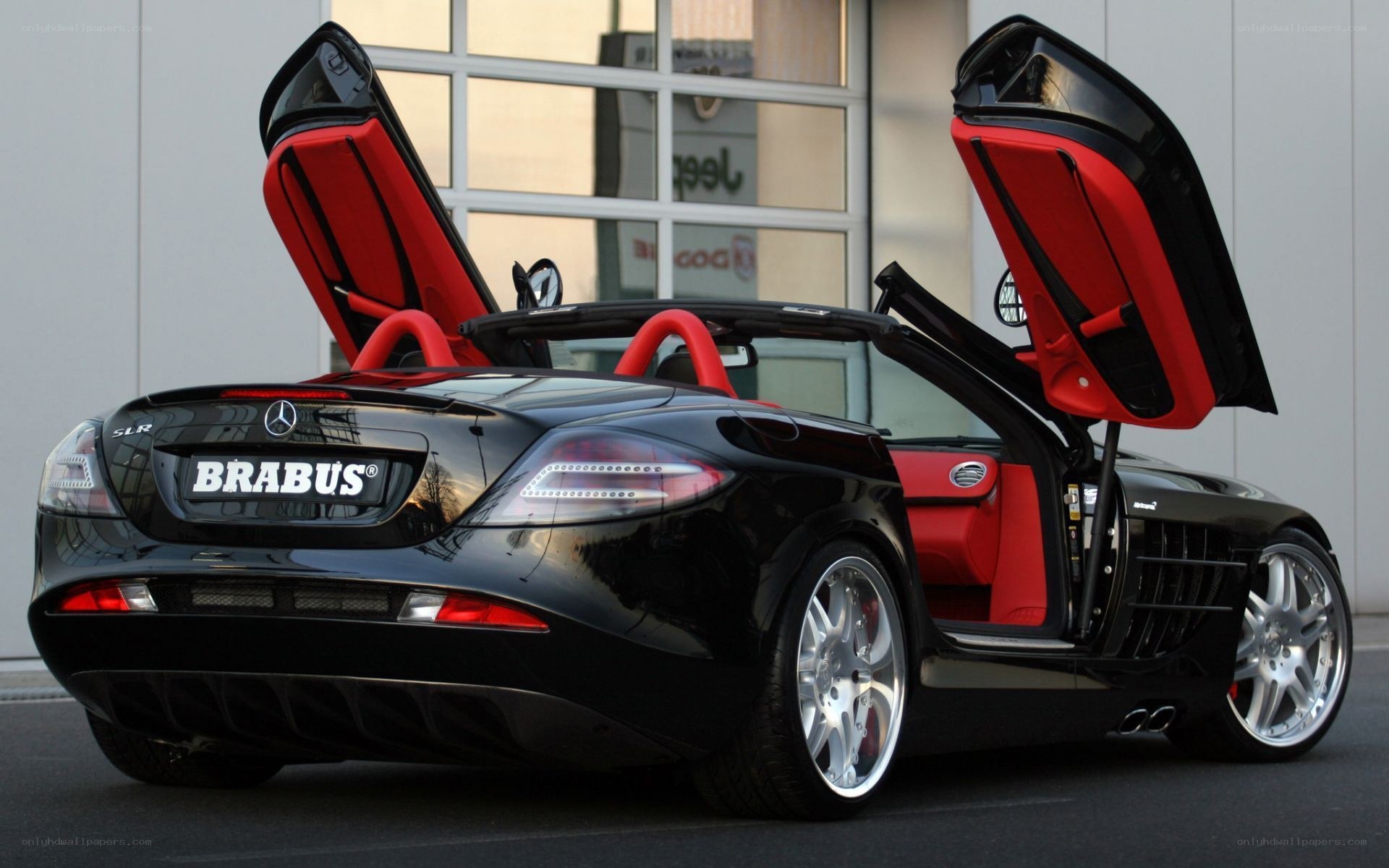 Black Brabus SLR with open doors