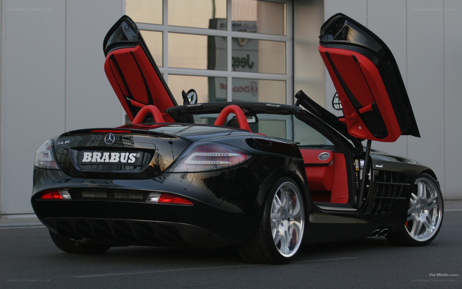Black Brabus SLR with open doors