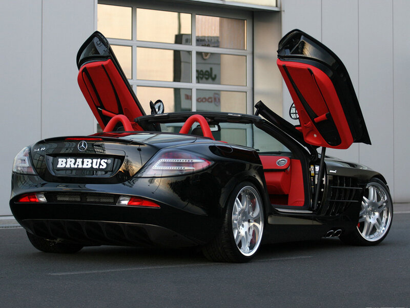 Black Brabus SLR with open doors
