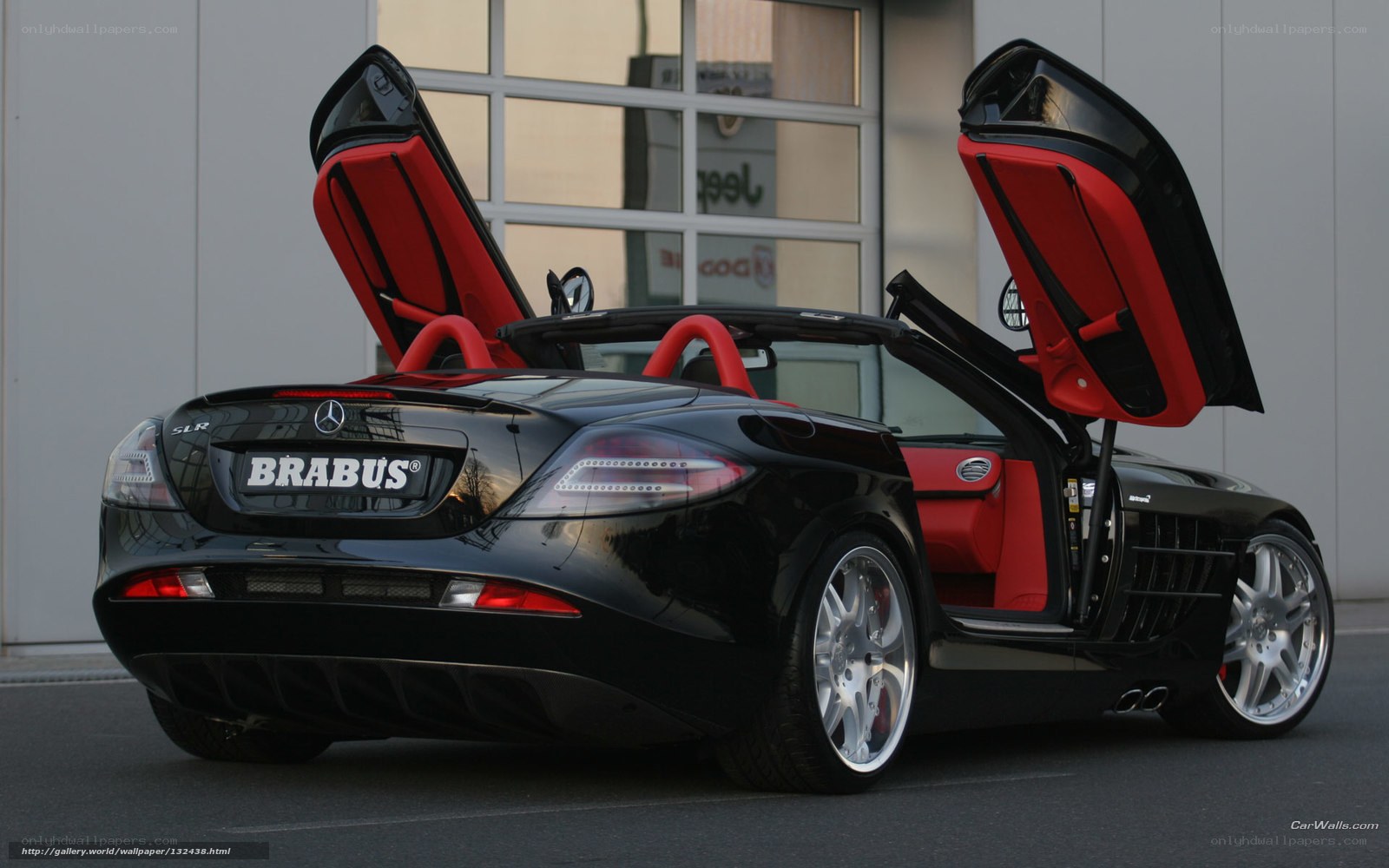 Black Brabus SLR with open doors