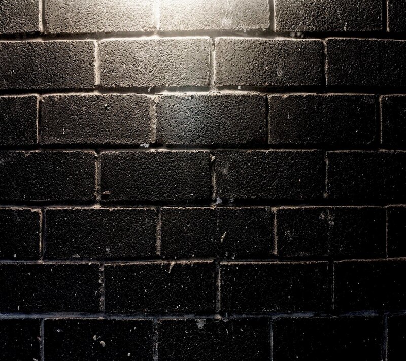 Black Brick Wall — Dramatic, Photograph