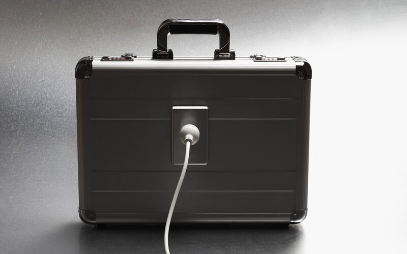 Black Briefcase with Cable