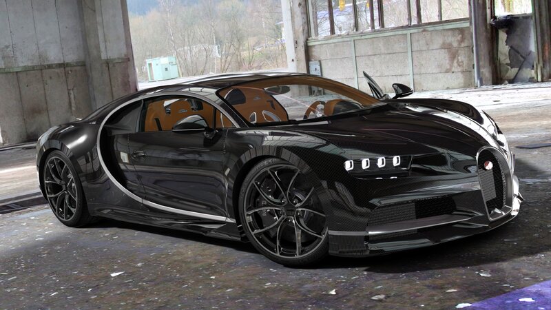 Black Bugatti Chiron — Dramatic, 3d Render