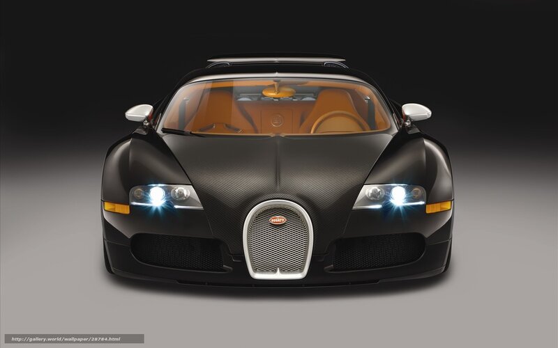 Black Bugatti Veyron — Dramatic, 3d Render, Car, Headlights, Interior