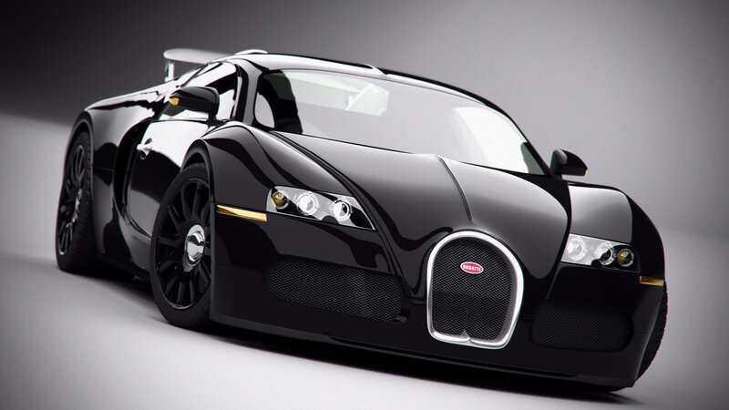 Black Bugatti Veyron — Dramatic, 3d Render, Car
