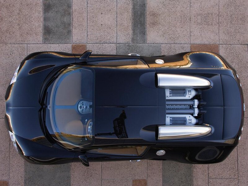 Black Bugatti Veyron — Dramatic, Afternoon, Photograph, Car, Tiled Pavement