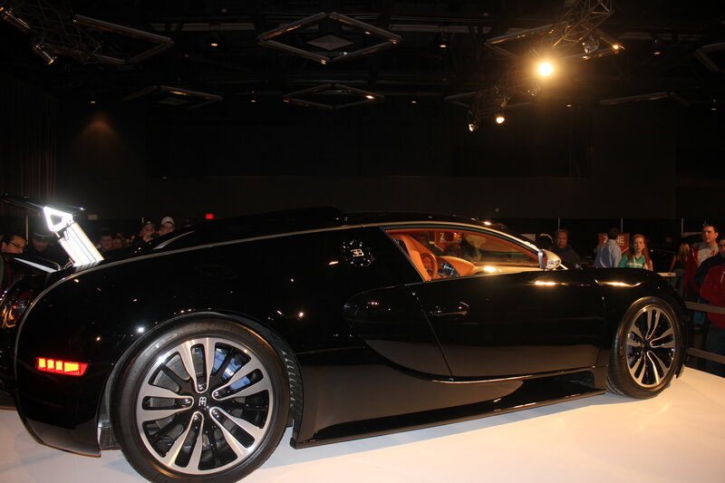 Black Bugatti Veyron — Dramatic, Night, Photograph