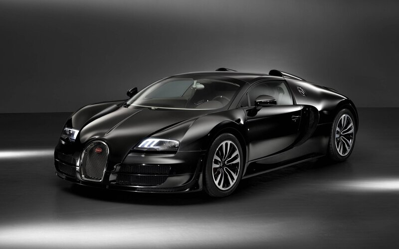 Black Bugatti Veyron — Dramatic, Photograph, Car, Headlights, Wheels