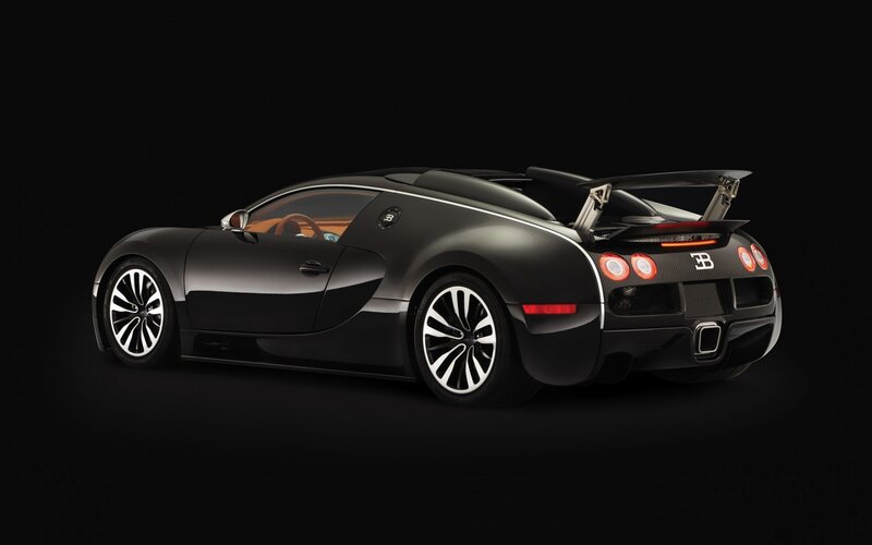 Black Bugatti Veyron — Dramatic, Photograph, Car, Wheels, Taillights, Silver, B