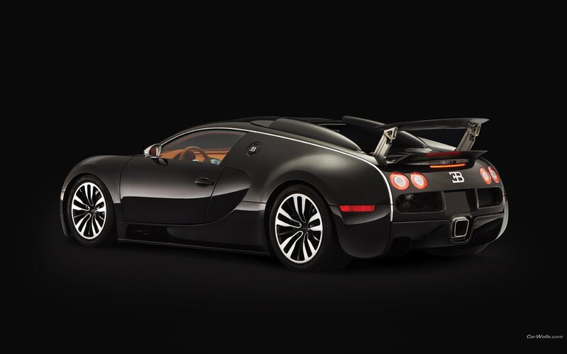 Black Bugatti Veyron — Dramatic, Photograph, Car, Wheels, Taillights