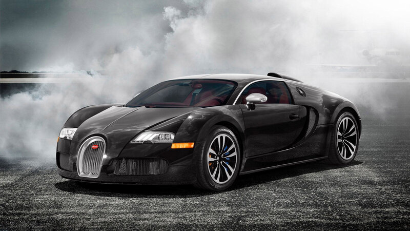 Black Bugatti Veyron — Dramatic, Photograph, Smoke, Asphalt