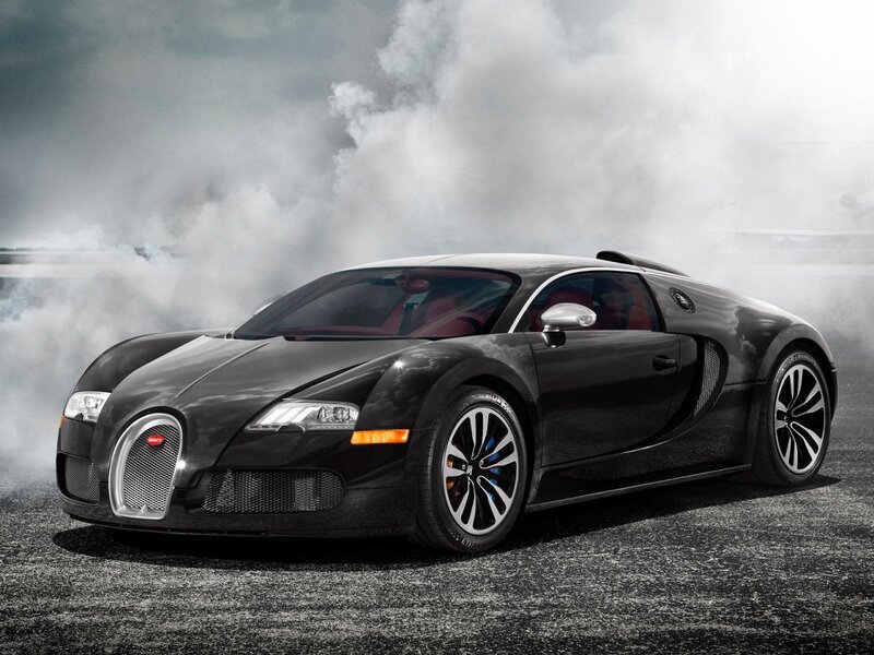 Black Bugatti Veyron — Dramatic, Photograph, Smoke