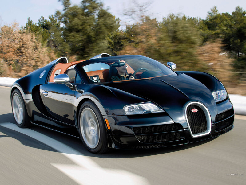 Black Bugatti Veyron — Dynamic, Winter
