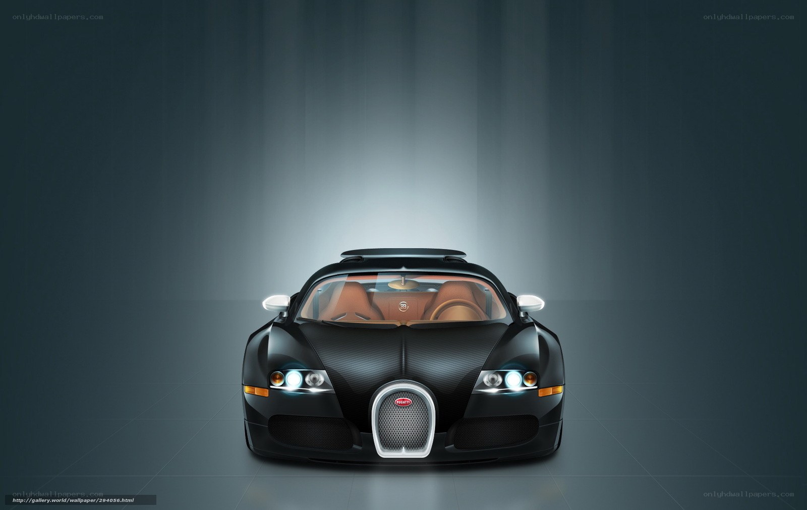 Black Bugatti Veyron front view