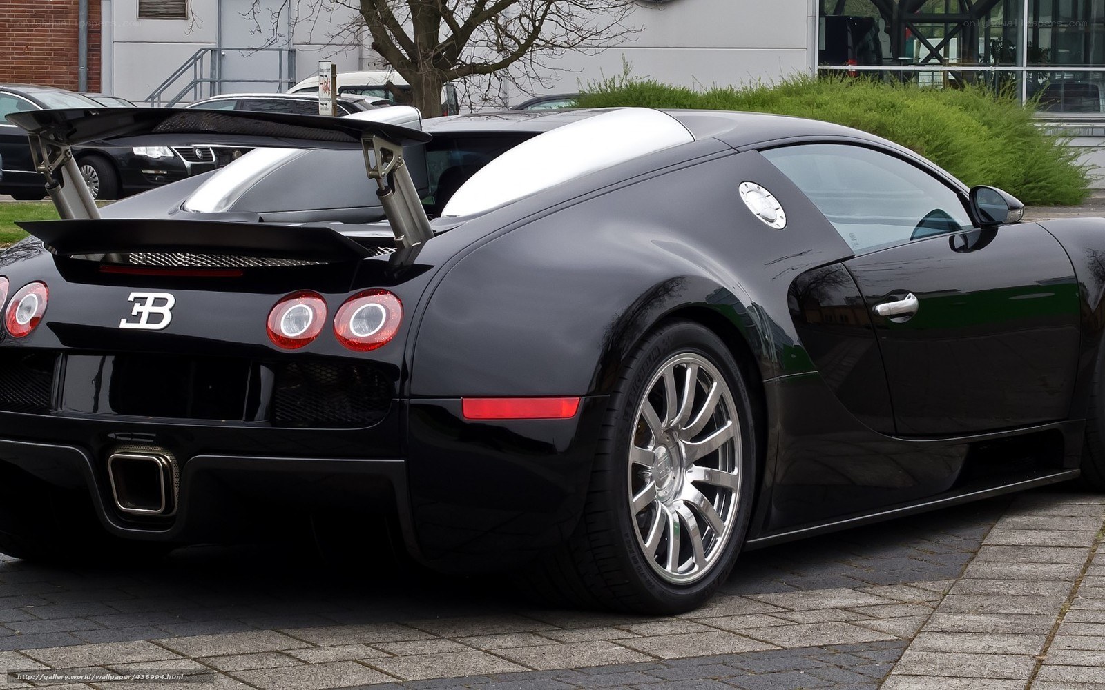 Black Bugatti Veyron parked