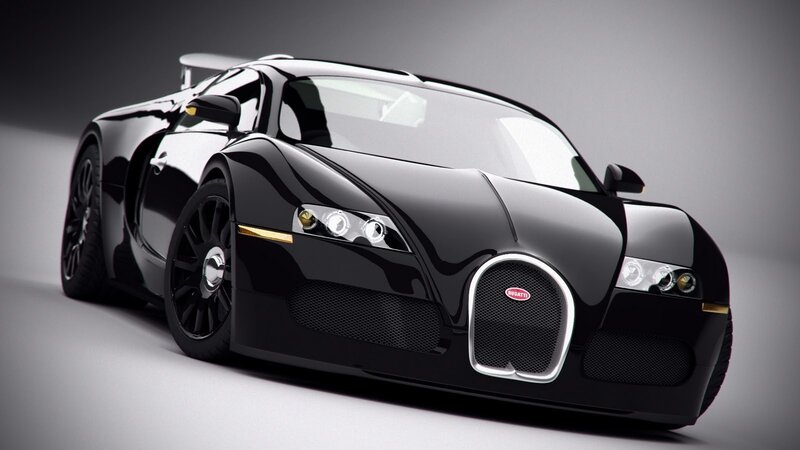 Black Bugatti Veyron sports car
