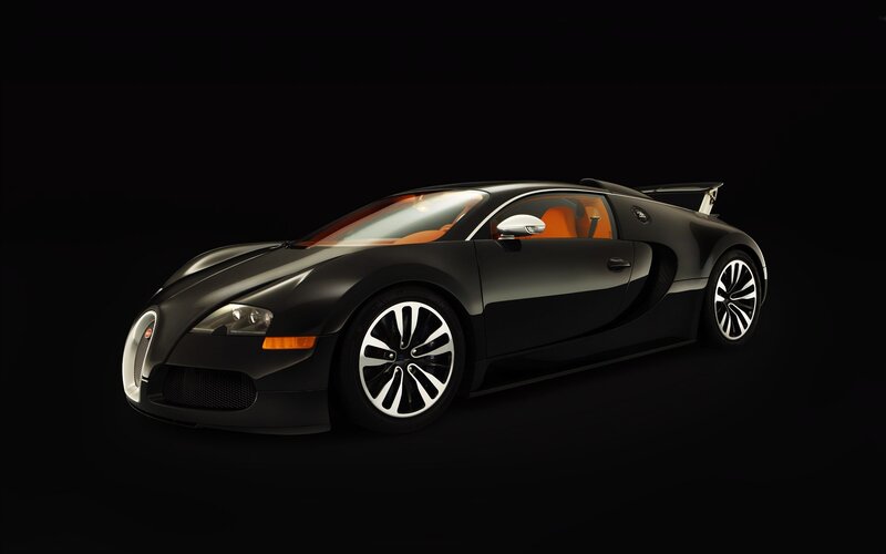 Black Bugatti Veyron sports car