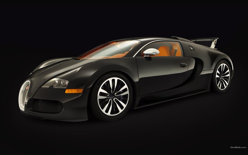 Black Bugatti Veyron sports car