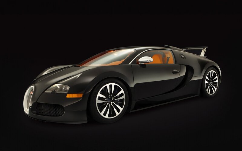 Black Bugatti Veyron sports car