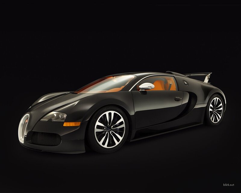 Black Bugatti Veyron sports car
