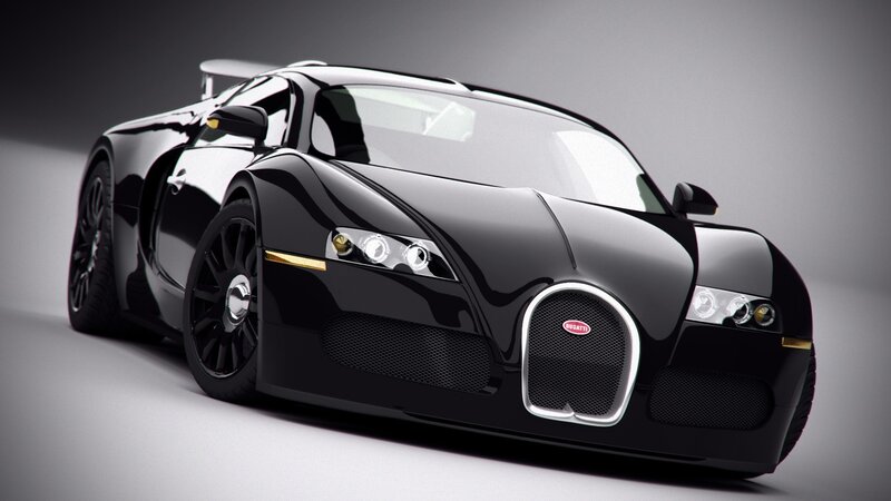 Black Bugatti Veyron sports car