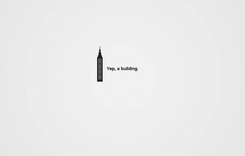 Black Building Silhouette — White