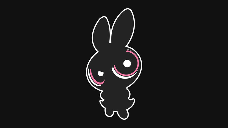 Black Bunny Character — Minimalist