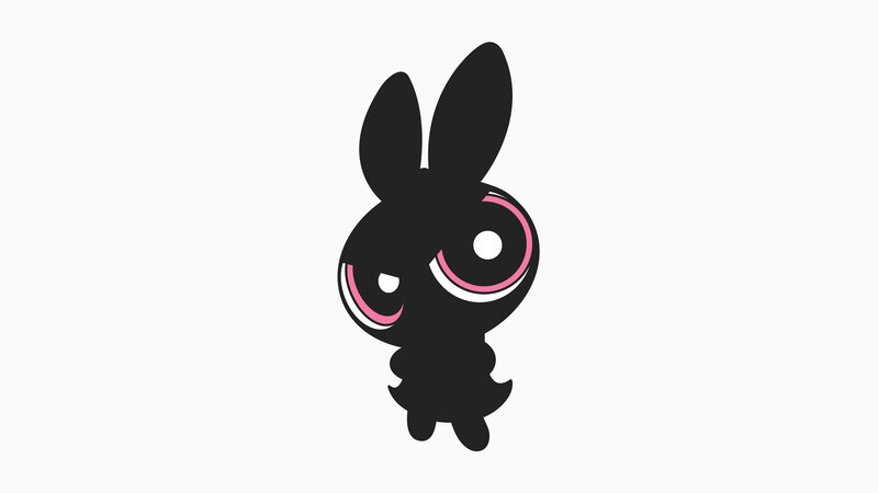 Black Bunny Character — Neutral