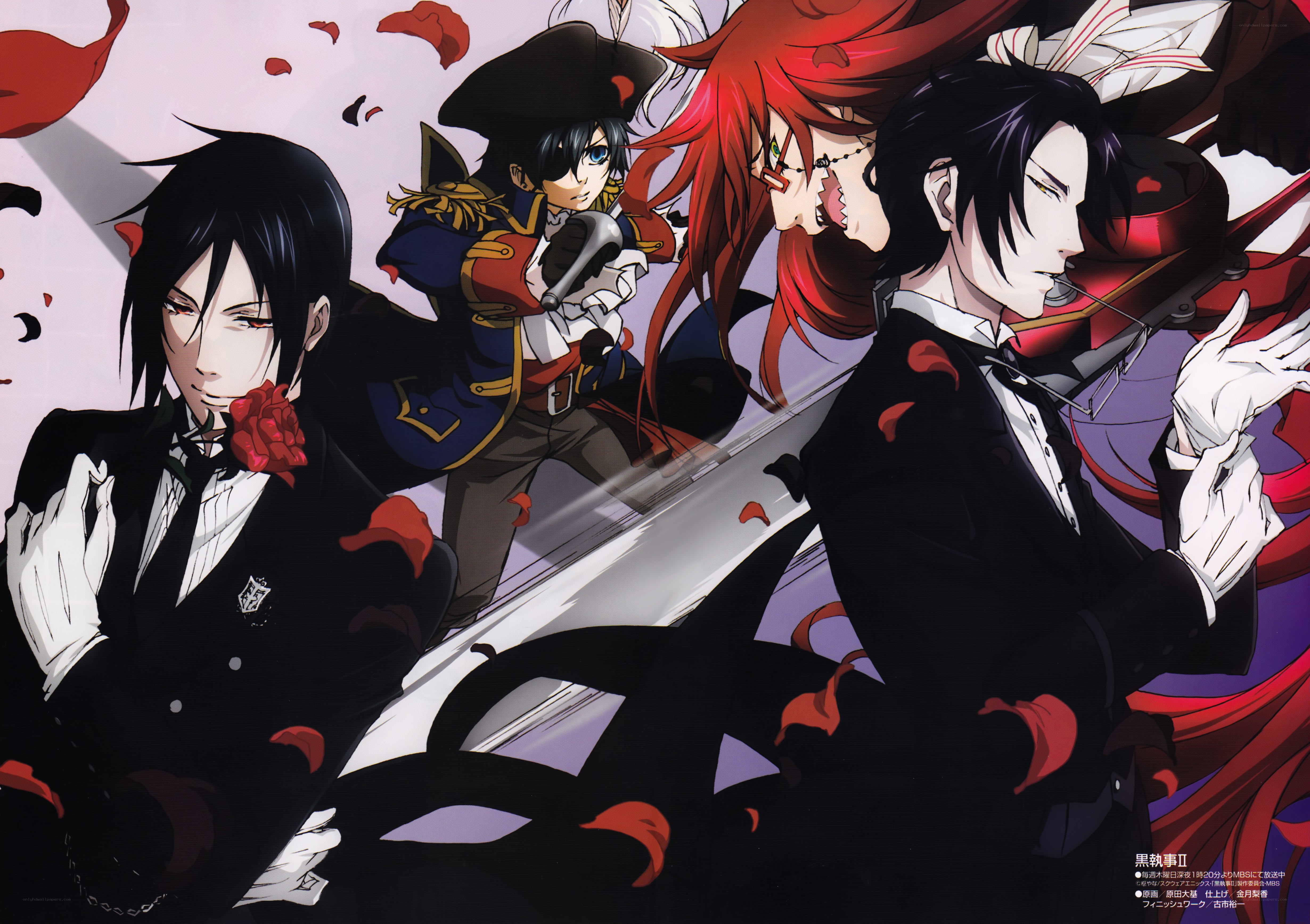 Black Butler characters in action