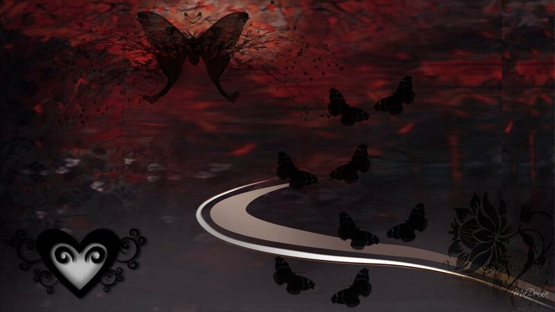 Black Butterflies Flying