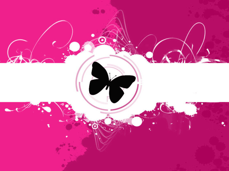 Black Butterfly Silhouette — Pink