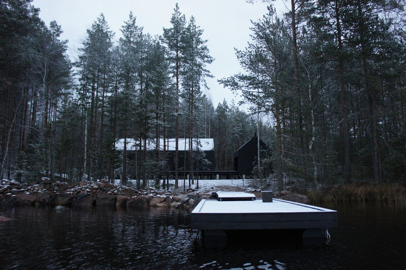 Black Cabin in Forest