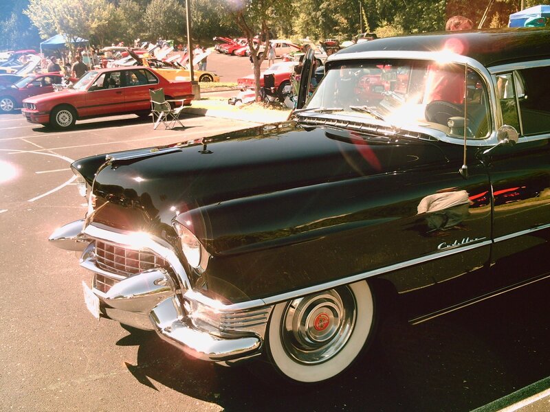 Black Cadillac at car show
