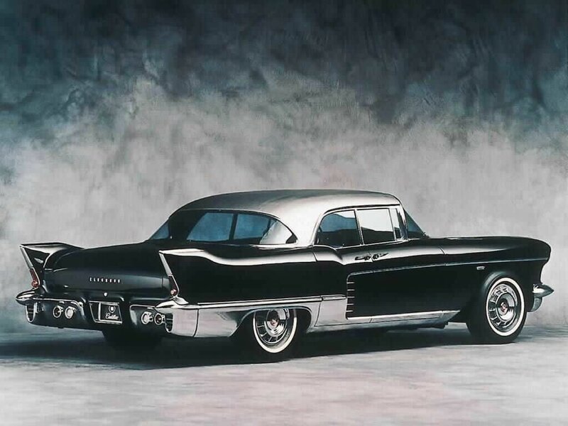 Black Cadillac Car — Dramatic, Photograph, Tail Fins